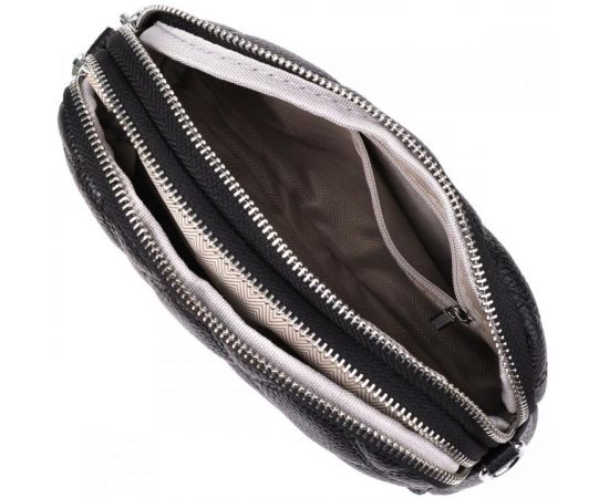 Купить Женская сумка прошитая ромбами из натуральной кожи Vintage 22930 Черный, фото , изображение 6, характеристики, отзывы