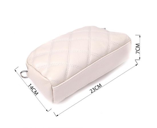 Придбати Модная женская сумка прошитая ромбами из натуральной кожи Vintage 22931 Белый, image , зображення 3, характеристики, відгуки