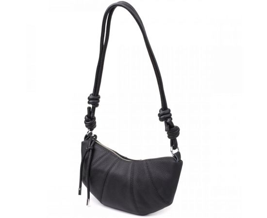 Купить Женская полукруглая сумка из натуральной кожи Vintage 22932 Черный, фото , изображение 2, характеристики, отзывы