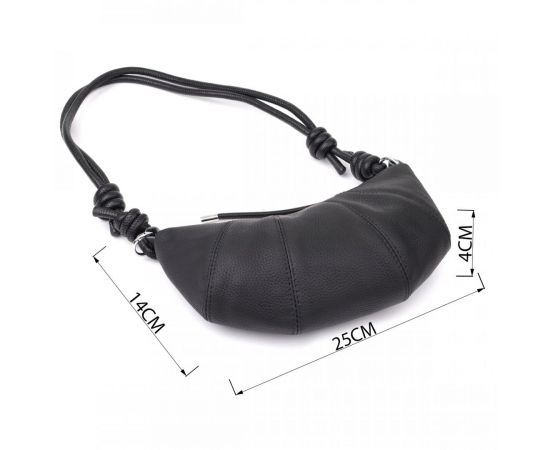 Купить Женская полукруглая сумка из натуральной кожи Vintage 22932 Черный, фото , изображение 3, характеристики, отзывы