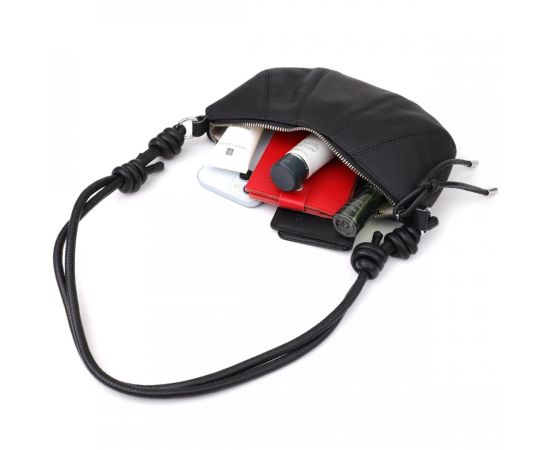 Купить Женская полукруглая сумка из натуральной кожи Vintage 22932 Черный, фото , изображение 8, характеристики, отзывы