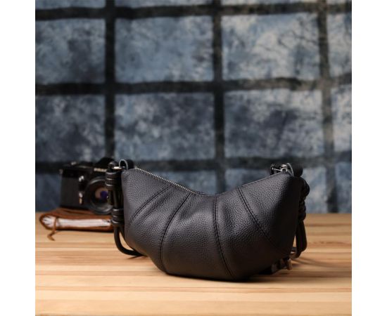 Купить Женская полукруглая сумка из натуральной кожи Vintage 22932 Черный, фото , изображение 10, характеристики, отзывы