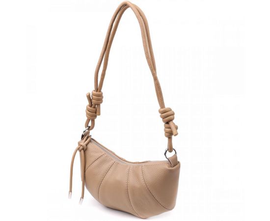 Придбати Женская полукруглая сумка из натуральной кожи Vintage 22933 Бежевый, image , характеристики, відгуки