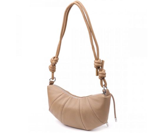 Придбати Женская полукруглая сумка из натуральной кожи Vintage 22933 Бежевый, image , зображення 2, характеристики, відгуки
