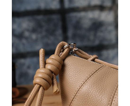 Придбати Женская полукруглая сумка из натуральной кожи Vintage 22933 Бежевый, image , зображення 11, характеристики, відгуки