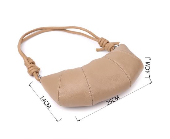 Придбати Женская полукруглая сумка из натуральной кожи Vintage 22933 Бежевый, image , зображення 3, характеристики, відгуки
