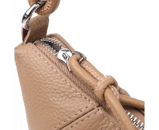 Придбати Женская полукруглая сумка из натуральной кожи Vintage 22933 Бежевый, image , зображення 5, характеристики, відгуки