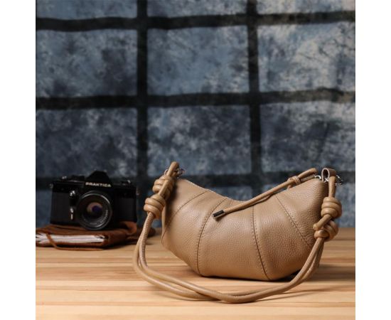 Придбати Женская полукруглая сумка из натуральной кожи Vintage 22933 Бежевый, image , зображення 9, характеристики, відгуки