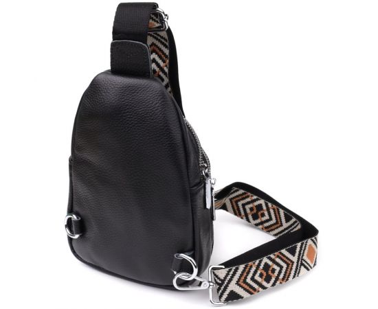 Придбати Женская сумка слинг из натуральной кожи Vintage 22935 Черный, image , зображення 2, характеристики, відгуки