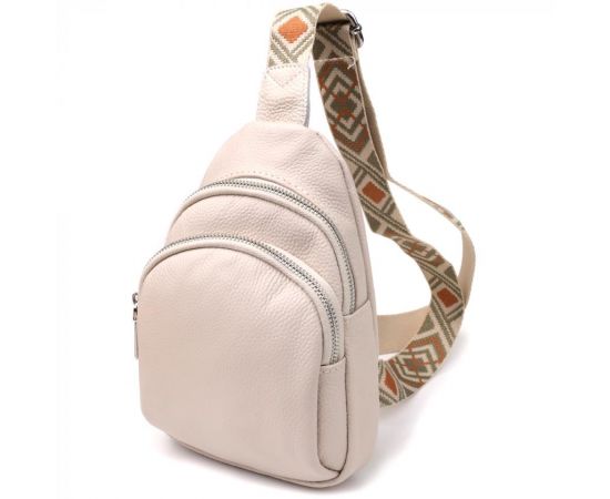 Придбати Сумка-слинг из натуральной кожи для женщин Vintage 22936 Белый, image , характеристики, відгуки