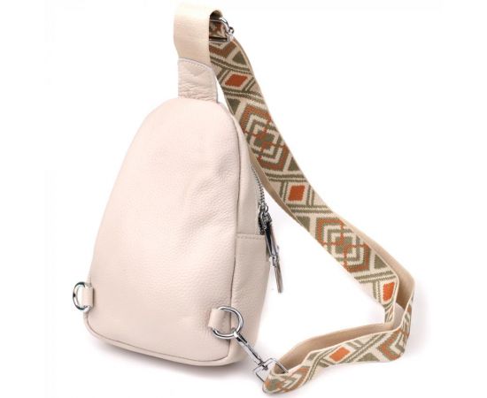 Придбати Сумка-слинг из натуральной кожи для женщин Vintage 22936 Белый, image , зображення 2, характеристики, відгуки