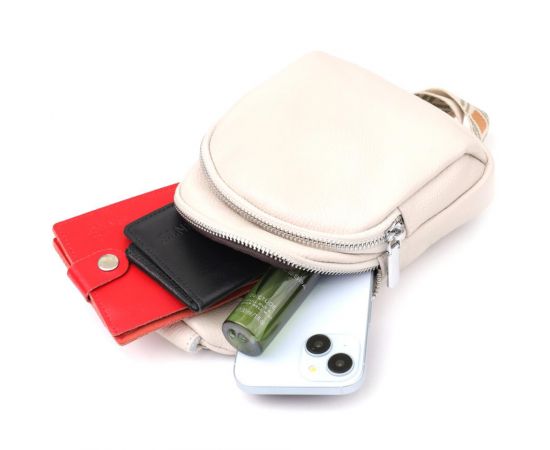 Придбати Сумка-слинг из натуральной кожи для женщин Vintage 22936 Белый, image , зображення 7, характеристики, відгуки