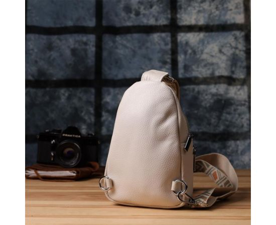 Придбати Сумка-слинг из натуральной кожи для женщин Vintage 22936 Белый, image , зображення 9, характеристики, відгуки