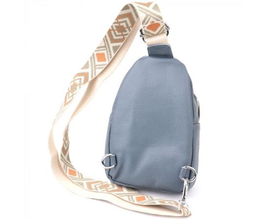 Придбати Универсальная женская сумка-слинг из натуральной кожи Vintage 22937 Синий, image , зображення 2, характеристики, відгуки