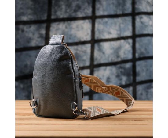 Придбати Универсальная женская сумка-слинг из натуральной кожи Vintage 22937 Синий, image , зображення 11, характеристики, відгуки