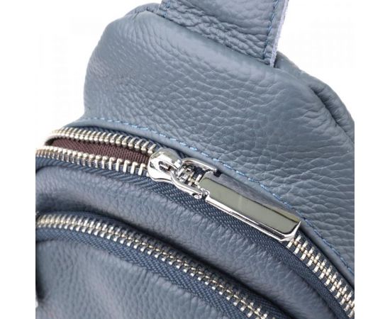 Придбати Универсальная женская сумка-слинг из натуральной кожи Vintage 22937 Синий, image , зображення 5, характеристики, відгуки