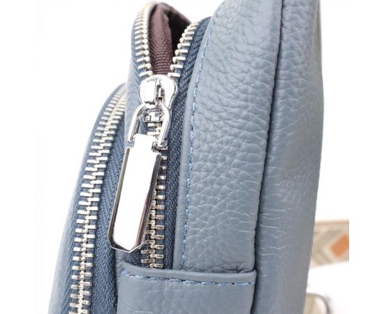 Придбати Универсальная женская сумка-слинг из натуральной кожи Vintage 22937 Синий, image , зображення 8, характеристики, відгуки