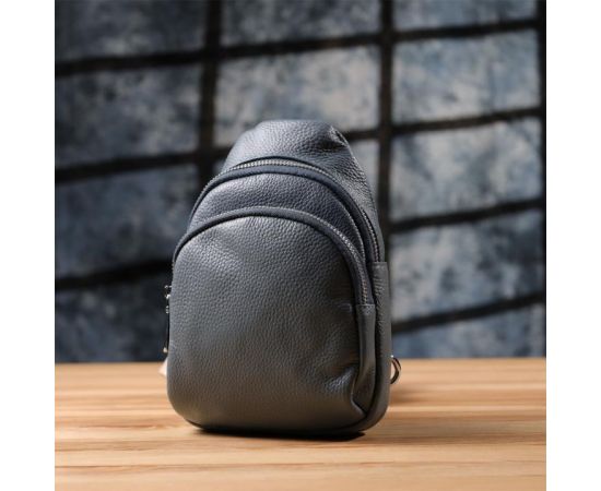 Придбати Универсальная женская сумка-слинг из натуральной кожи Vintage 22937 Синий, image , зображення 10, характеристики, відгуки