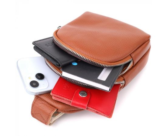 Придбати Женская кожаная сумка слинг Vintage 22938 Коричневый, image , зображення 8, характеристики, відгуки