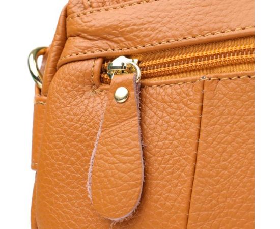 Купить Вместительная повседневная сумка из натуральной кожи для женщин Vintage 22968 Рыжий, фото , изображение 5, характеристики, отзывы