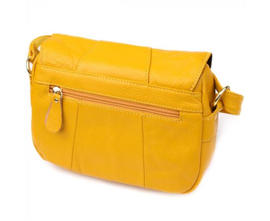 Купить Кожаная сумка для женщин на каждый день Vintage 22969 Желтый, фото , изображение 2, характеристики, отзывы