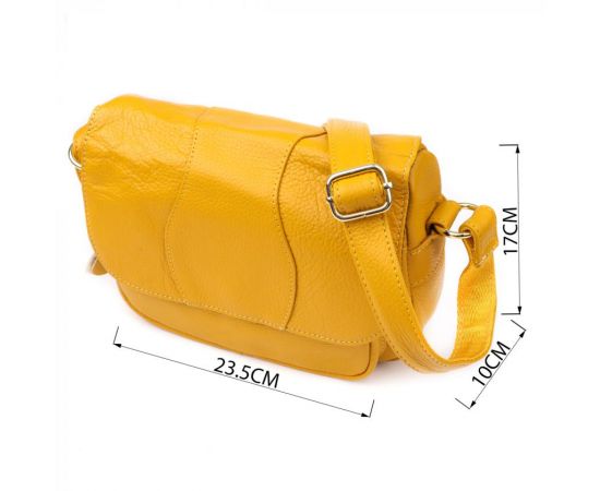 Купить Кожаная сумка для женщин на каждый день Vintage 22969 Желтый, фото , изображение 3, характеристики, отзывы