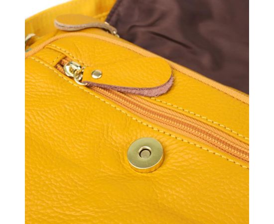 Купить Кожаная сумка для женщин на каждый день Vintage 22969 Желтый, фото , изображение 6, характеристики, отзывы