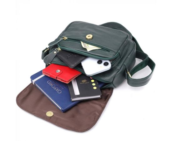 Купить Повседневная женская сумка из натуральной кожи Vintage 22970 Зеленый, фото , изображение 9, характеристики, отзывы