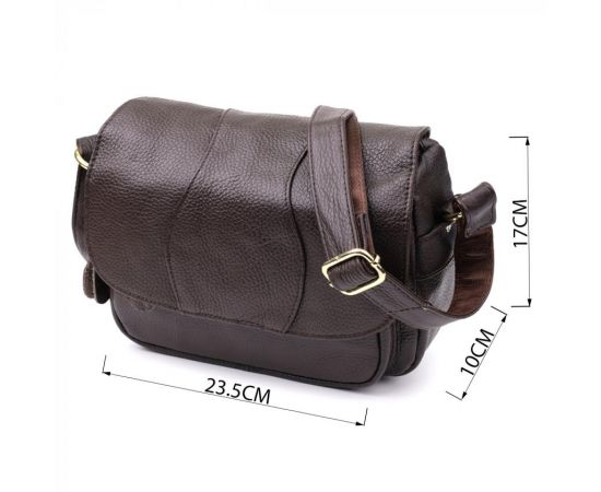 Купить Сумка из натуральной кожи для женщин Vintage 22973 Коричневый, фото , изображение 3, характеристики, отзывы