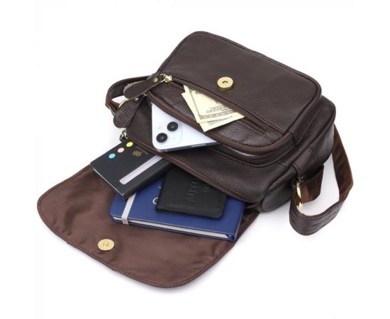 Купить Сумка из натуральной кожи для женщин Vintage 22973 Коричневый, фото , изображение 9, характеристики, отзывы