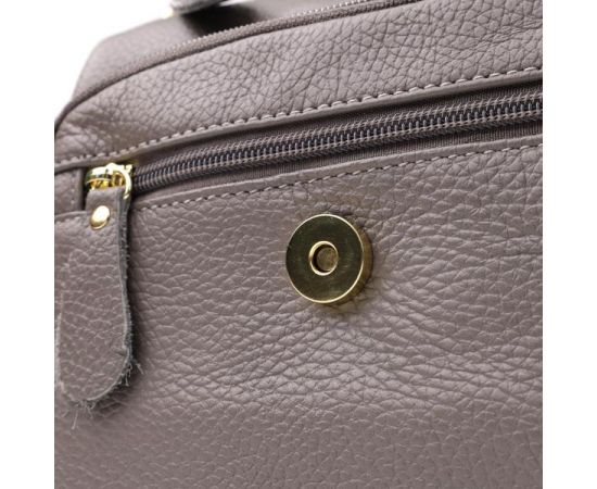 Купить Сумка из натуральной кожи для стильных женщин Vintage 22974 Серый, фото , изображение 6, характеристики, отзывы