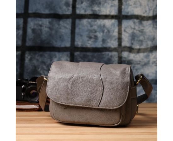 Купить Сумка из натуральной кожи для стильных женщин Vintage 22974 Серый, фото , изображение 10, характеристики, отзывы