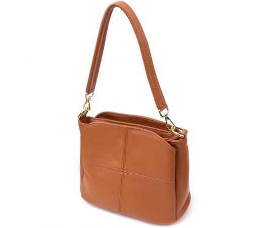 Купить Женская сумка на три отделения из натуральной кожи Vintage 22975 Рыжий, фото , характеристики, отзывы