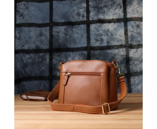 Купить Женская сумка на три отделения из натуральной кожи Vintage 22975 Рыжий, фото , изображение 11, характеристики, отзывы