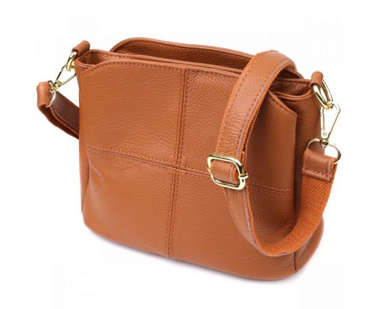 Купить Женская сумка на три отделения из натуральной кожи Vintage 22975 Рыжий, фото , изображение 5, характеристики, отзывы