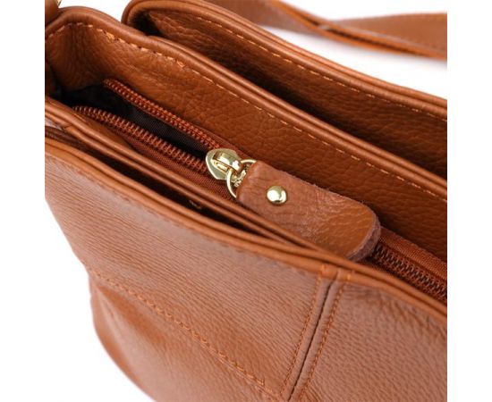 Купить Женская сумка на три отделения из натуральной кожи Vintage 22975 Рыжий, фото , изображение 7, характеристики, отзывы