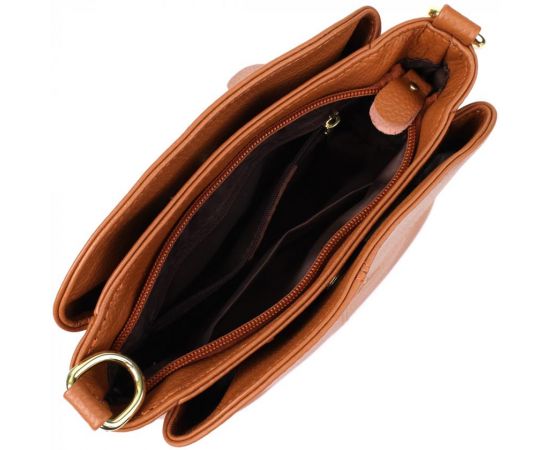 Купить Женская сумка на три отделения из натуральной кожи Vintage 22975 Рыжий, фото , изображение 8, характеристики, отзывы