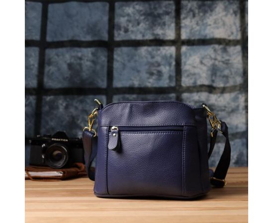 Купить Женская сумка из натуральной кожи с тремя отделениями Vintage 22976 Синий, фото , изображение 11, характеристики, отзывы