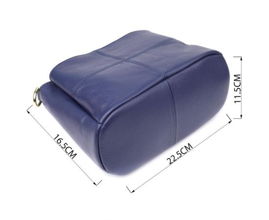 Купить Женская сумка из натуральной кожи с тремя отделениями Vintage 22976 Синий, фото , изображение 3, характеристики, отзывы