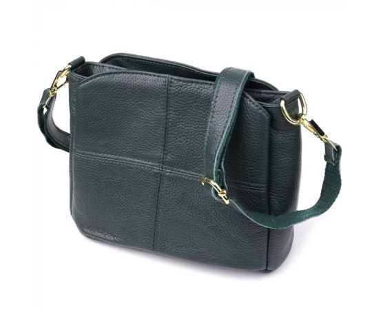 Купить Кожаная сумка для женщин с тремя отделениями Vintage 22977 Зеленый, фото , изображение 5, характеристики, отзывы