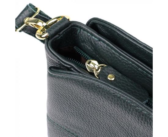Купить Кожаная сумка для женщин с тремя отделениями Vintage 22977 Зеленый, фото , изображение 6, характеристики, отзывы