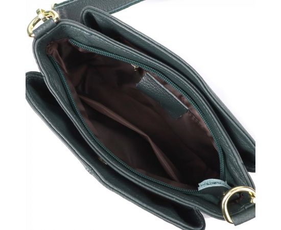 Купить Кожаная сумка для женщин с тремя отделениями Vintage 22977 Зеленый, фото , изображение 8, характеристики, отзывы