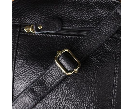 Купить Классическая кожаная сумка для женщин с тремя отделениями Vintage 22978 Черный, фото , изображение 11, характеристики, отзывы