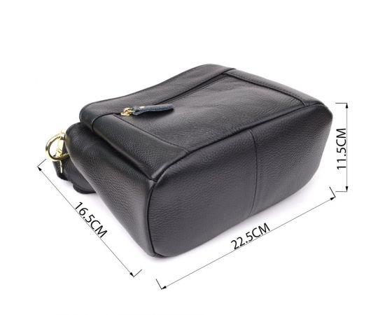 Купить Классическая кожаная сумка для женщин с тремя отделениями Vintage 22978 Черный, фото , изображение 3, характеристики, отзывы