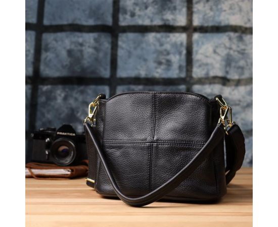 Купить Классическая кожаная сумка для женщин с тремя отделениями Vintage 22978 Черный, фото , изображение 9, характеристики, отзывы