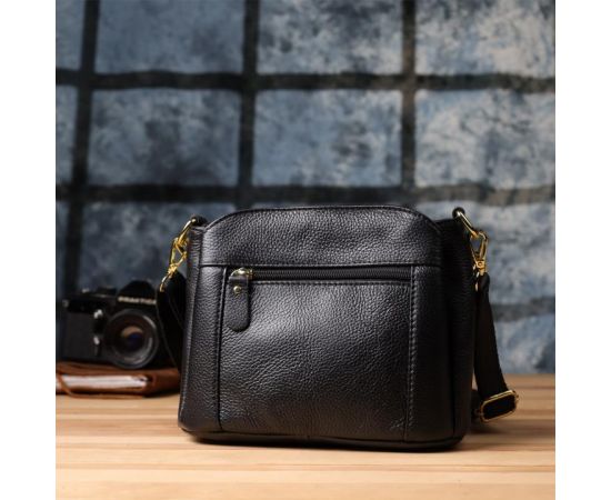 Купить Классическая кожаная сумка для женщин с тремя отделениями Vintage 22978 Черный, фото , изображение 10, характеристики, отзывы