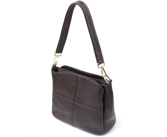 Придбати Женская сумка из натуральной кожи с удобной внутренней организацией Vintage 22979 Коричневый, image , характеристики, відгуки