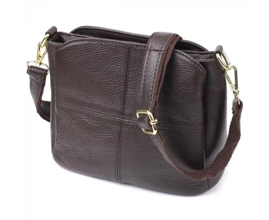 Придбати Женская сумка из натуральной кожи с удобной внутренней организацией Vintage 22979 Коричневый, image , зображення 5, характеристики, відгуки