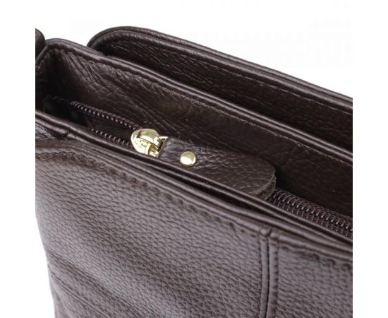 Придбати Женская сумка из натуральной кожи с удобной внутренней организацией Vintage 22979 Коричневый, image , зображення 6, характеристики, відгуки