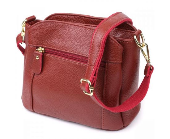 Купить Женская кожаная сумка с тремя секциями Vintage 22981 Красный, фото , изображение 2, характеристики, отзывы